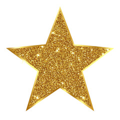 Glittering Gold Star Symbolizing Achievements and Celebrations.
