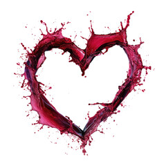 Heart Shape Created with Splashing Red Liquid, Symbolizing Love and Passion.