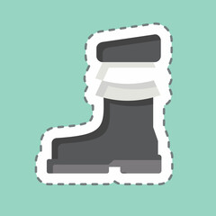 Sticker line cut Shoes. related to Indigenous People symbol. simple design editable. simple illustration