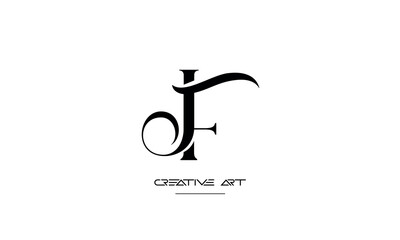 FJ, JF, F, J abstract letters logo monogram
