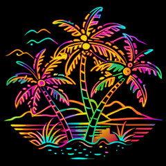 Fototapeta na wymiar tropical palm tree