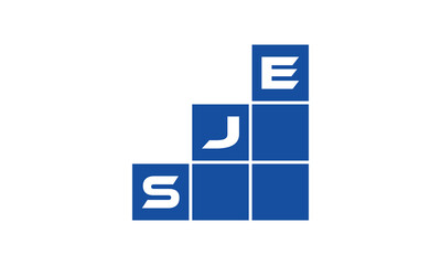 SJE initial letter financial logo design vector template. economics, growth, meter, range, profit, loan, graph, finance, benefits, economic, increase, arrow up, grade, grew up, topper, company, scale