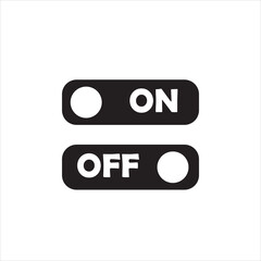On off icon. Switch button. Black and white colors. Vector file illustration. 