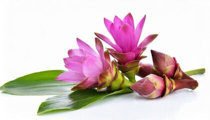 siam tulip or curcuma flower in thailand on white background