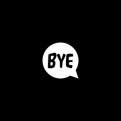 Bye icon isolated on dark background