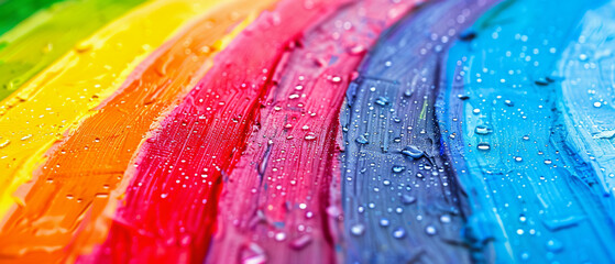 A rainbow made of vibrant saturated colors encore