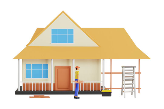 Home renovation 3d illustration. home improvement 3d illustration
