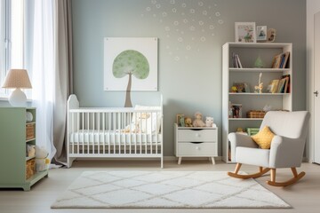 Nursery room interior, light colors