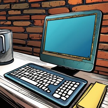 a computer comic book pop art retro style vector illustration