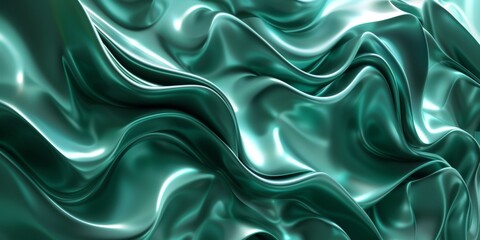 Obraz premium A green fabric with a wave pattern