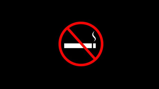 illustration of a moving animated no smoking sign