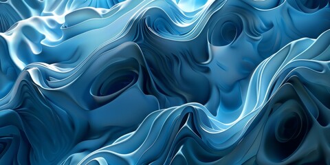 Fototapeta premium A blue wave with a lot of detail and a lot of texture