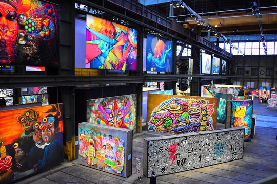 Museum for graffiti, street and digital art on former NDSM wharf on April 5th, 2023 in Amsterdam, Netherlands