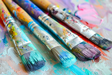 Obraz premium Aint brush with color painting