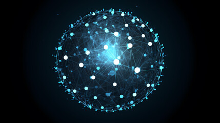 Obraz premium Global communication concept earth rotation and node network
