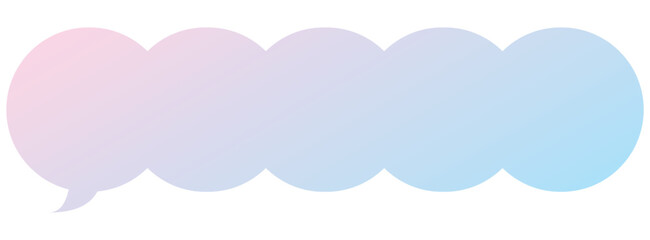 吹き出しのイラスト10【パステルカラーの2色グラデーション（ピンク・水色）】