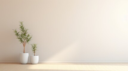 Minimalist Serenity: Stylish Modern Houseplant in Interior Decor. Suitable for your projects and copyspace writing.