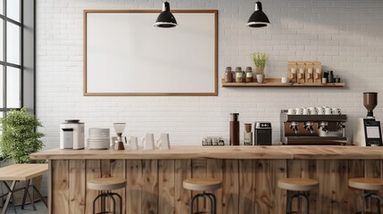Empty Coffee Shop Menu Board Blank Mockup Present Your Cafe Menu