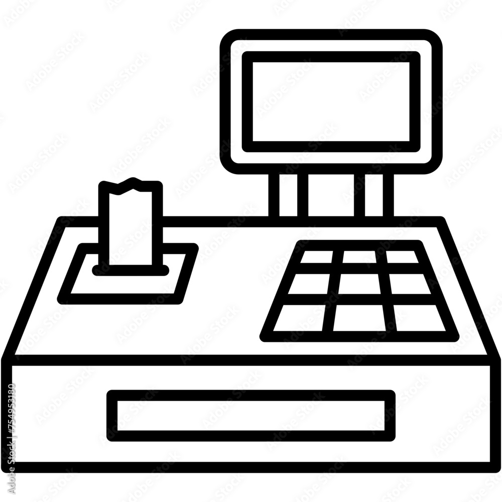 Sticker cash register icon