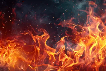 Gordijnen fire flames background © Sajida