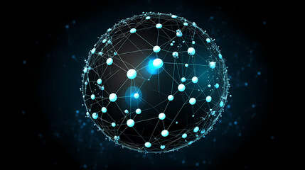 Obraz premium Global communication concept earth rotation and node network