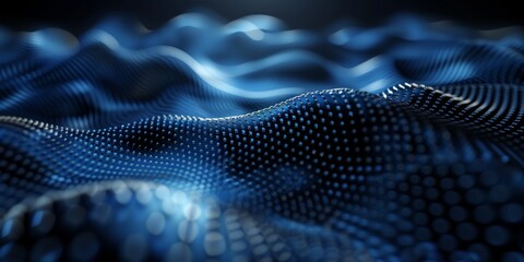 A blue wave with many dots on it