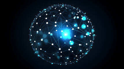Obraz premium Global communication concept earth rotation and node network