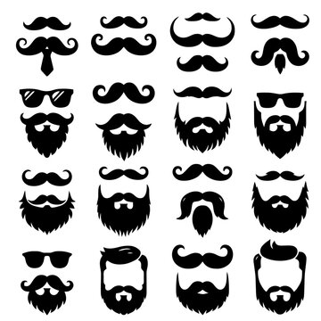 Facial Hair Finesse - Diverse Beard and Mustache Vector Set