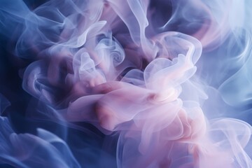 Obraz premium Abstract Swirling Smoke in Ethereal Blue and Pink Hues
