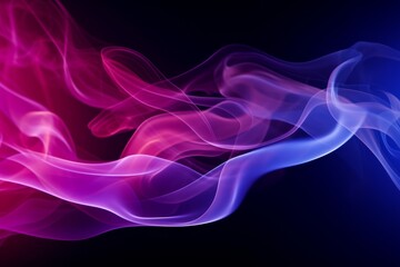 Abstract Colorful Smoke Waves Flowing on Dark Background