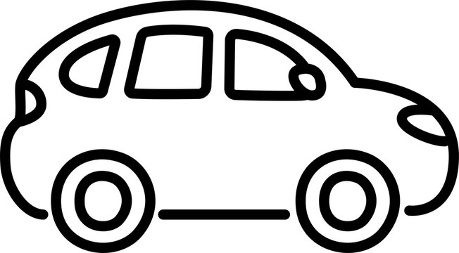 recommend clip art: Crossover SUV car line icon in cute cartoon hand drawn doodle style. Simple clip art illustration.