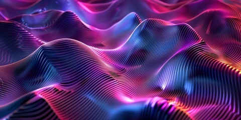Fototapeta premium A colorful, abstract image of a wave with purple and blue tones