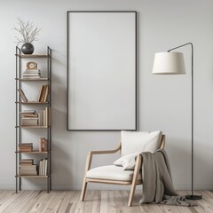 frame mockup for modern relaxing room interior design, 3d rendering, 3d illustration