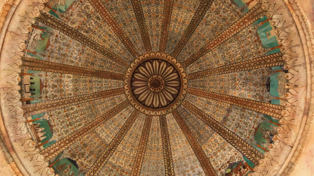 Paintings on the ceiling of main Cenotaph of Moosi Maharani Ki Chhatri, Alwar, Rajasthan, India| Alwar through my lens | Alwar | Rajasthan | India