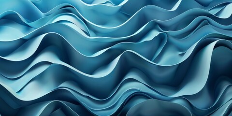 Obraz premium The image is a blue wave with a lot of detail