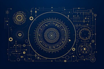 Blueprinted Gears Vector Wireframe Artistry Again