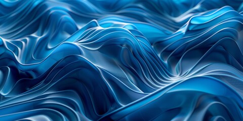 Obraz premium A blue wave with a white line in the middle