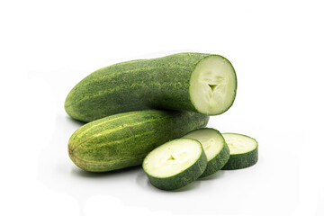 Cucumis sativus is a widely-cultivated creeping vine plant in the Cucurbitaceae 