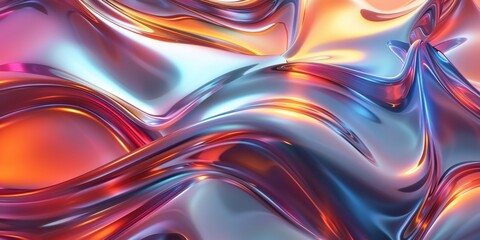 A colorful, shiny, and shiny piece of fabric with a wave pattern