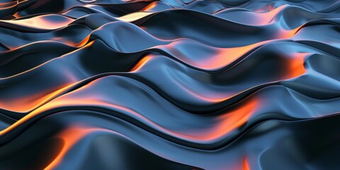The image is a close up of a wave with a blue and orange color scheme
