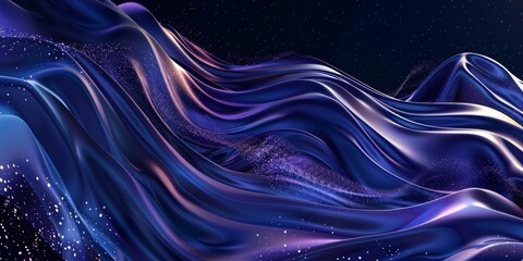 A blue and purple wave with a lot of sparkles
