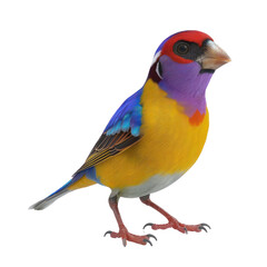 Gouldian finch on isolated transparent background