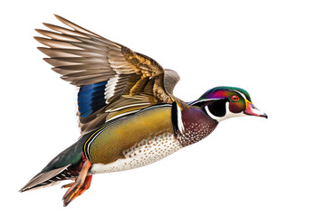 wood duck on isolated transparent background