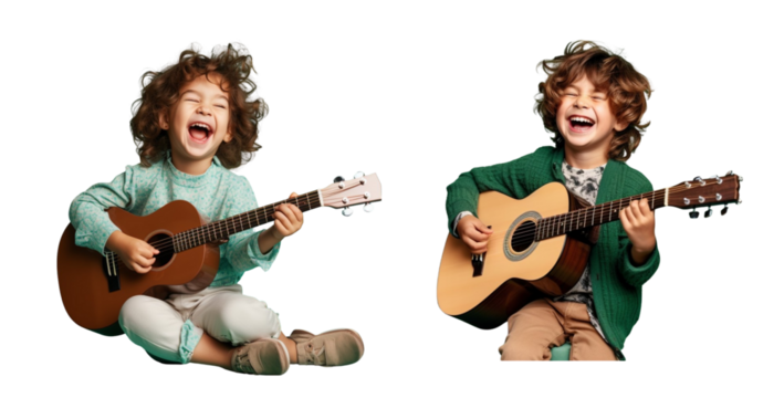 Child with guitar - Powered by Adobe