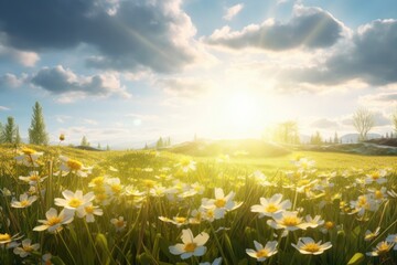 yellow daffodils are growing in the lawn