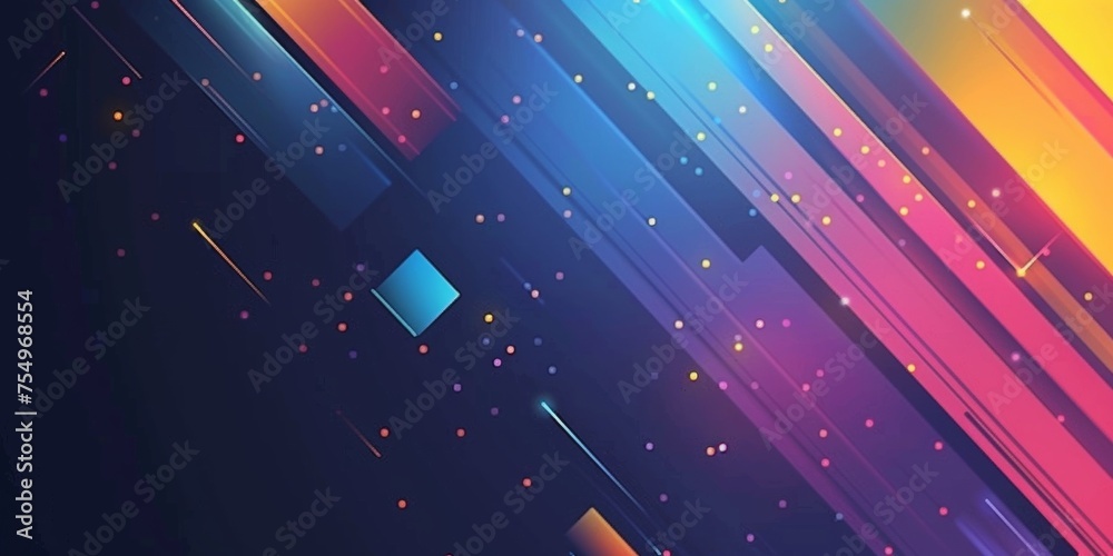 Poster a colorful background with a blue square in the middle - stock background.