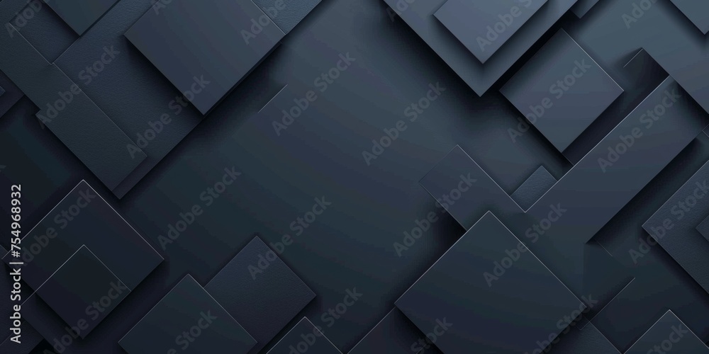 Wall mural a black background with squares of different sizes - stock background.