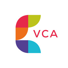 VCA  logo design template vector. VCA Business abstract connection vector logo. VCA icon circle logotype.
