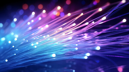 Obraz premium Colorful abstract background representing fiber optics and communication over the internet concept