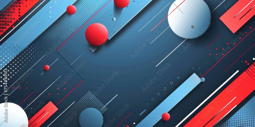 Poster a blue and red background with a red circle in the middle - stock background.